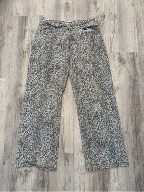 Disclosure Size 11/30 Leopard Print Wide Leg Jeans Y2K Animal Print